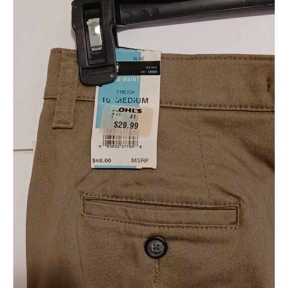 Vintage Lee Womens Olive Plain Front Relaxed  Stretch Comfort Pants size 10 Med - Picture 5 of 6